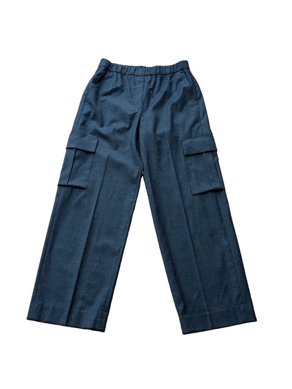 Banana Republic Medium Pull On Wool Flannel Cargo Charcoal Gray Pants Career